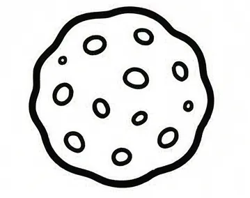 a cookie with a black outline on it.webp